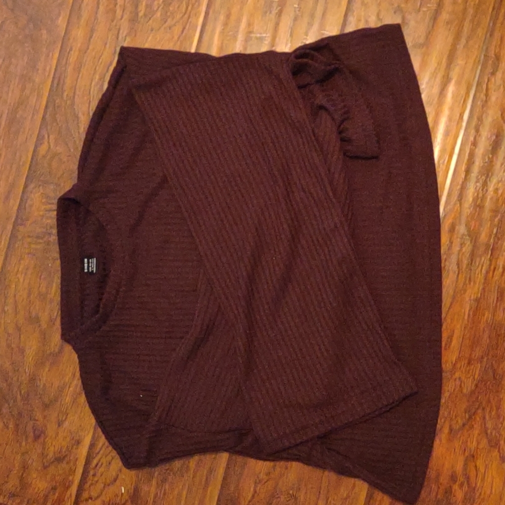 Brown drop shoulder tee